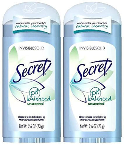 Secret Antiperspirant and Deodorant for Women pH Balanced Invisible Solid 2.6 Oz