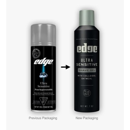 Edge Ultra Sensitive Shave Gel with Colloidal Oatmeal 7 oz (Pack of 2)