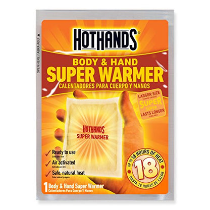 HotHands Body & Hand Super Warmers - Long Lasting Safe Natural Odorless Air Activated Warmers - Up to 18 Hours of Heat - 40 Individual Warmers