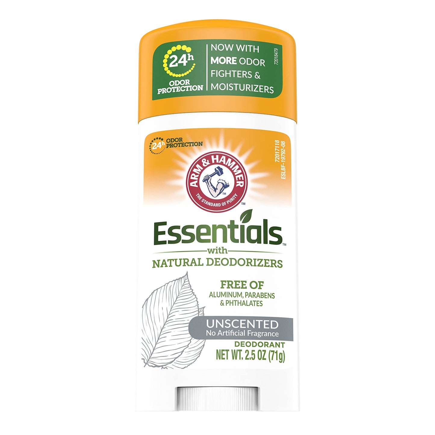 ARM & Hammer Essentials Solid Deodorant Unscented 2.5 oz (Pack of 12)