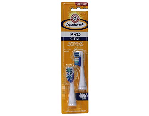ARM & HAMMER Spinbrush Pro-Clean Replacement Brush Heads, Medium 2 ea (Pack of 4)