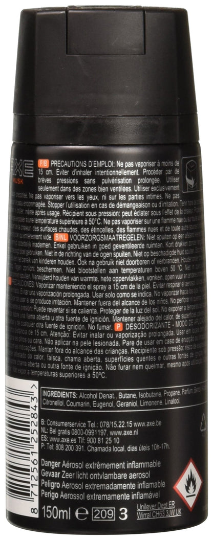 12 AXE body spray deodrant Anit-Aerspirant (12X 150 ml/5.07 oz , Musk)