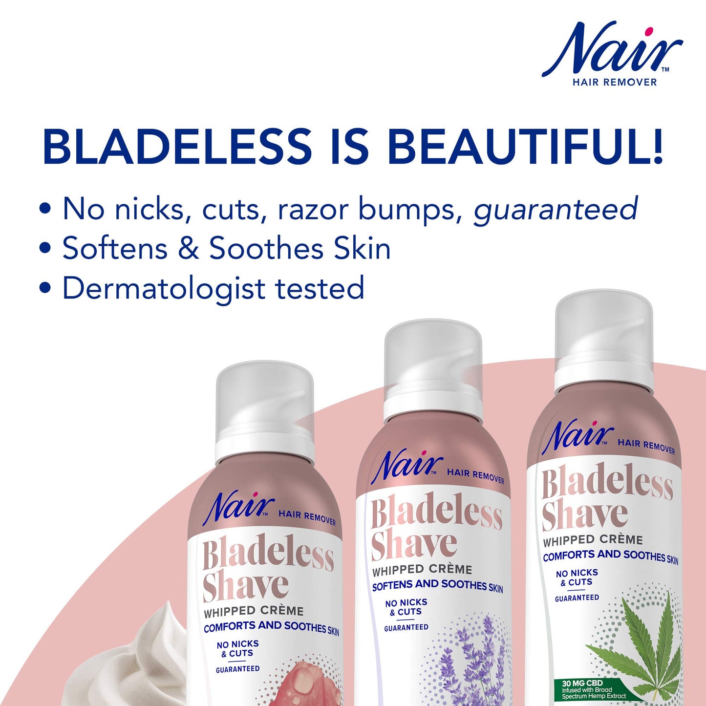 Nair Hair Remover Bladeless Shave Whipped Crème