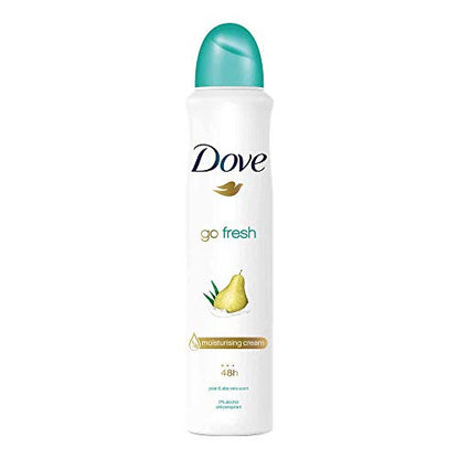6 Pack Go Fresh Pear & Aloe Antiperspirant Deodorant Spray, 5.07 Ounce Each Compatible with Dove Go Fresh Pear & Aloe Antiperspirant Deodorant 150ml