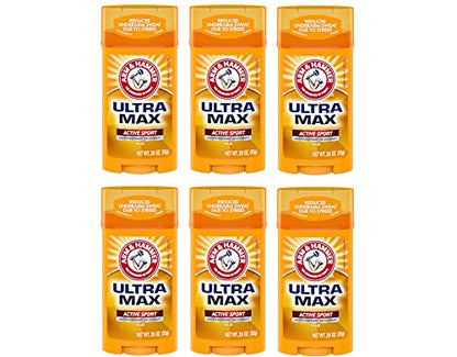 Arm & Hammer Ultramax Solid Antiperspirant Deodorant Active Sport 2.6 Pack of