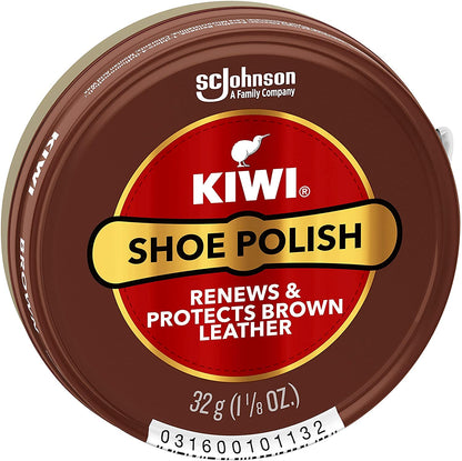 Kiwi 10113 1-1/8 Oz Brown Shoe Polish