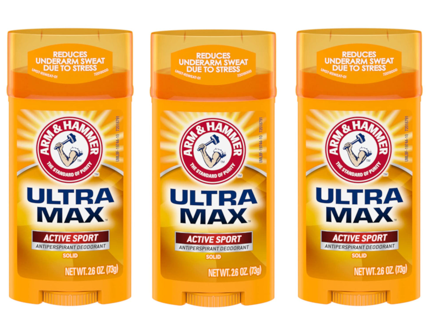 Arm & Hammer Ultramax Solid Antiperspirant Deodorant Active Sport 2.6 Pack of