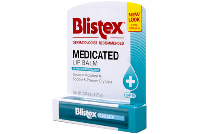 Blistex Medicated Lip Balm with SPF 15 for Dryness, Chapping and Soothes Irritated Lips,0.15 Ounce (Pack of 8)