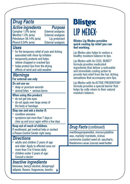 Blistex Lip Medex In Jar .25Oz Case Pack 12 Blistex Lip Medex In Jar .25Oz Case Pack 12