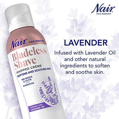 Nair Hair Remover Bladeless Shave Whipped Crème, Painless Hair Removal, 5 Oz Can