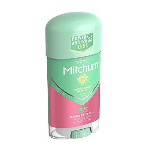 Mitchum Gel Anti-Perspirant Deodorant, Triple Odor Defense for Women, Powder Fresh, 2.25 Oz - 4 Pack