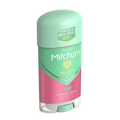 Mitchum Gel Anti-Perspirant Deodorant, Triple Odor Defense for Women, Powder Fresh, 2.25 Oz - 4 Pack