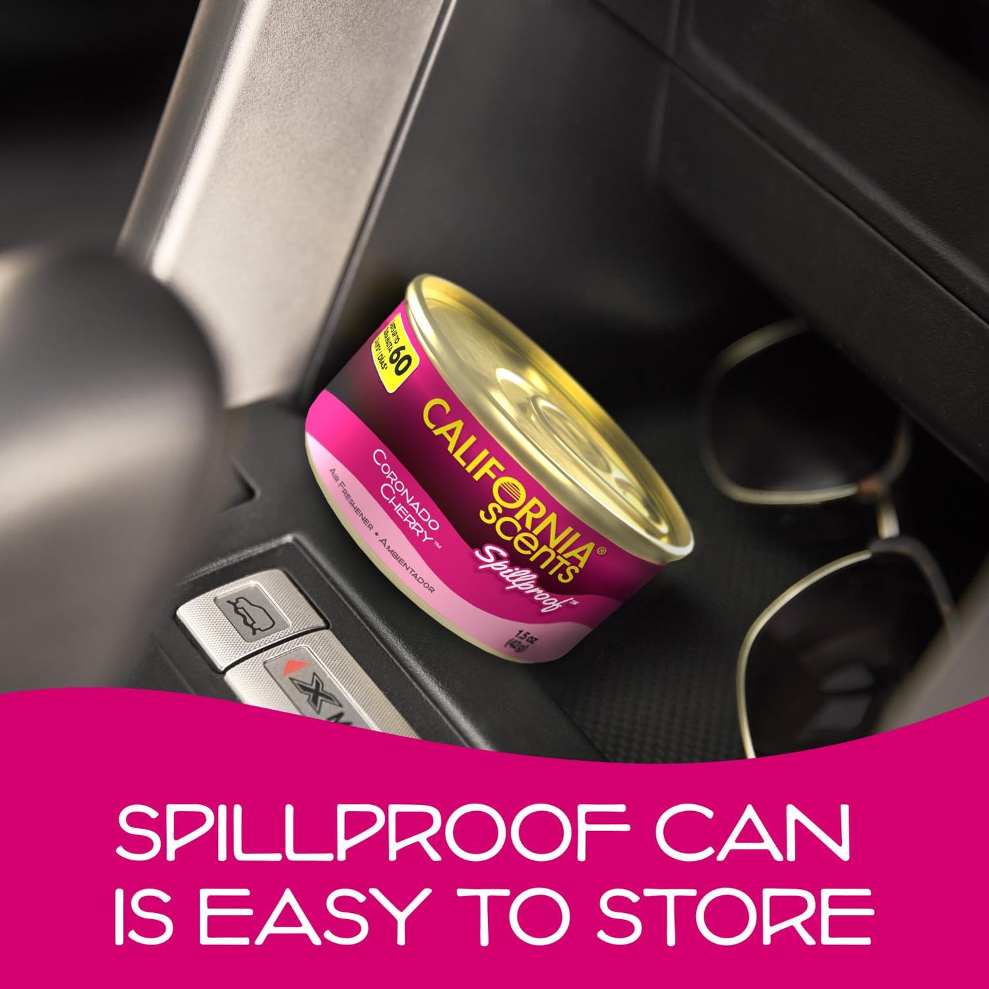 Can Air Freshener and Odor Neutralizer by California Scents, Set of 12 Spillproof Cans for Home and Car, Coronado Cherry, 1.5 Oz Each