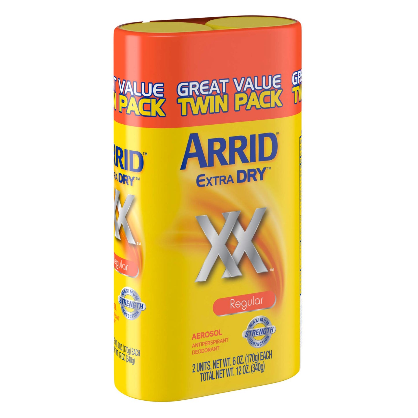 Arrid XX Extra Dry Antiperspirant Deodorant, Regular, Twin Pack (two 6oz. cans) Packaging May Vary